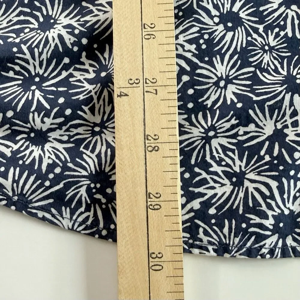 BANANA REPUBLIC Short Sleeve Button Down Shirt Mens XL Dark Blue White Starburst